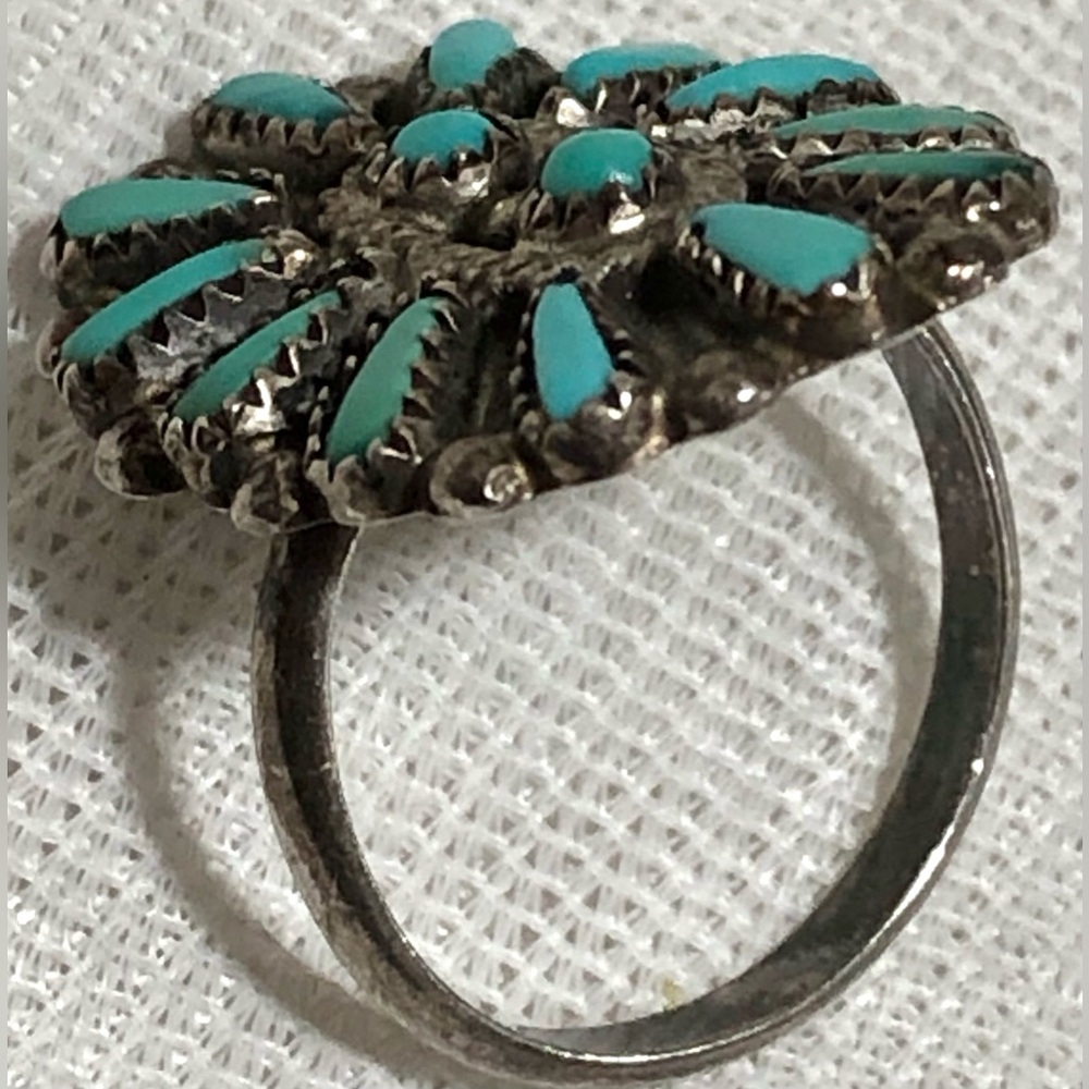 Turquoise and Silver Statement Ring Zuny?